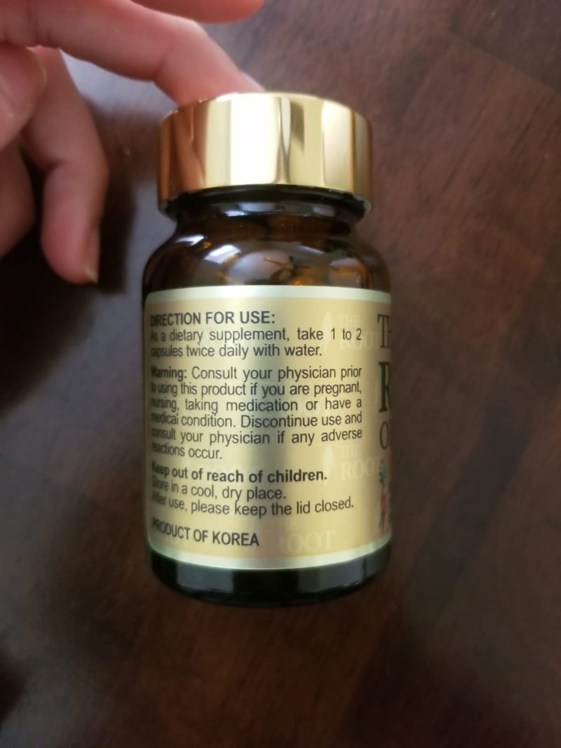 Viên Hồng Sâm The Root Rg3 mặt sau vỏ lọ