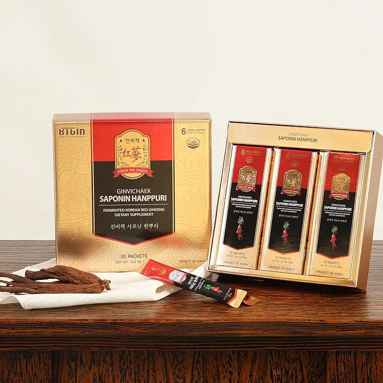 Nước cốt Hồng Sâm SAPONIN HANPPURI (EU) 12 bao bì Nước cốt Hồng Sâm SAPONIN HANPPURI